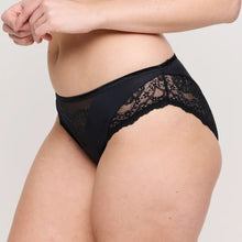 Load image into Gallery viewer, Black lace underwear on a plain background