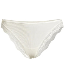 Load image into Gallery viewer, Ivory calais lace-trimmed silk underwear on a white background