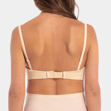 Load image into Gallery viewer, Beige bra with a bow detail on a plain background