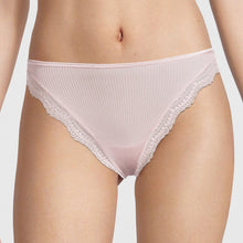 Load image into Gallery viewer, Rosewood pink calais lace-trimmed silk underwear on a white background