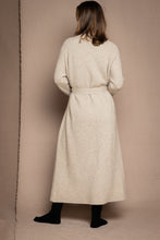 Load image into Gallery viewer, 100% Cashmere Dressing Gown is the perfect piece of nightwear or loungewear. Made in Ireland in a 2x2 rib knit 2 ply 100% cashmere. The ribbed texture gives this beautiful garment a modern contemporary look with all the comfort and of pure cashmere.
Kimono style robe, it has two patch pockets to the from, and double loops at the sides for the perfect placement of the belt.