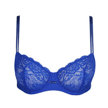 Load image into Gallery viewer, An all lace balconnet bra with a vertical seam. Delicate double straps offer a light but structured support. The cups are double lined for comfort. And are richly laced with the classic balconnet bra shape.
Fabric content: Elastane:17%, Polyamide: 83%