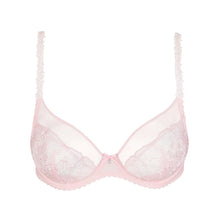 Load image into Gallery viewer, Pink bra with lace details on a white background