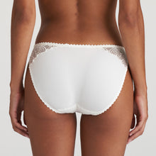 Load image into Gallery viewer, This is the classic Marie Jo bikini style Rio brief. The fine embroidery runs over the hips and really brings out the elegant line. With no visible lines and a great fit around the bottom, it has full cover to the front and back. Fabric content: Polyamide: 68%, Polyester: 14%, Elastane: 10%, Cotton: 8%. Ivory.