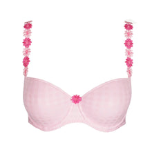 Load image into Gallery viewer, Pink bra with floral straps on a white background
