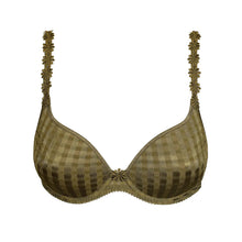 Load image into Gallery viewer, Green checkered bra with decorative straps on a white background