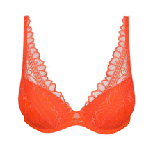 Load image into Gallery viewer, Orange lace bra on a white background