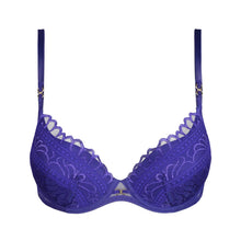 Load image into Gallery viewer, Purple lace bra on a white background