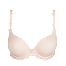 Load image into Gallery viewer, Crystal Pink perfect formed cup heart-shaped bra. Its underwired plunge cup gives a lovely feminine shape that both comfortable and stylish. It has a non-transparent cups give perfect coverage. The pretty lace straps are attractive enough to be seen.
Fabric content: Polyester:40%, Polyamide:48%, Elastane:12%