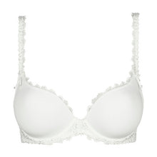 Load image into Gallery viewer, A lovely smooth heart shaped plunge bra. The lace trim on the cup edges and straps adds a feminine finish to this timeless bra. The straps may also be altered to a halter style. Fabric content: Polyamide: 56%, Polyester: 33%, Elastane: 11%. Ivory.