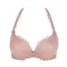 Load image into Gallery viewer, A lovely smooth heart shaped plunge bra. The lace trim on the cup edges and straps adds a feminine finish to this timeless bra. The straps may also be altered to a halter style. Fabric content: Polyamide: 56%, Polyester: 33%, Elastane: 11%. Bois de Rose.