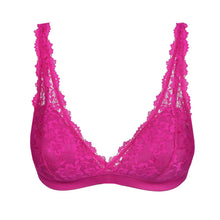 Load image into Gallery viewer, Pink lace bra on a white background