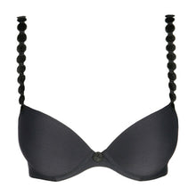 Load image into Gallery viewer, Charcoal formed plunge underwired bra. The shoulder straps have a playful circular design which can be converted into a halter style. The formed smooth finish of the cup is perfect under T/Shirts. Deep plunge offering invisibility under many outfits!
Fabric Content: Polyester: 36%, Polyamide: 38%, Elastane: 26%