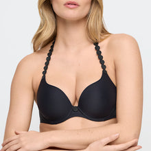 Load image into Gallery viewer, Charcoal formed heart shaped underwired bra. The shoulder straps have a playful circular design which can be converted into a halter style. The formed smooth finish of the cup is perfect under T/Shirts. Fabric Content: Polyester: 38%, Polyamide: 37%, Elastane: 25%