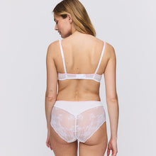 Load image into Gallery viewer, This is formed plunge cup underwire bra. The cups give full cover while offering a lovely cleavage. The straps have a double detail giving the impression of lightness while offering full support.
Fabric Content: Polyester:56%, Polyamide:33%, Elastane:11%