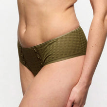Load image into Gallery viewer, Person wearing olive green underwear on a plain background
