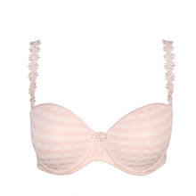 Load image into Gallery viewer, Strapless formed cup underwire bra with a balconnet line. Straight back with silicone strip to give extra support when the bra is worn strapless. Excellent shape and support for those strapless occasions. May also be worn in a halter style. The signature daisy straps complete the picture! Fabric Content: Polyamide: 49%, Polyester: 41%, Elastane: 10%
