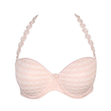 Load image into Gallery viewer, Strapless formed cup underwire bra with a balconnet line. Straight back with silicone strip to give extra support when the bra is worn strapless. Excellent shape and support for those strapless occasions. May also be worn in a halter style. The signature daisy straps complete the picture! Fabric Content: Polyamide: 49%, Polyester: 41%, Elastane: 10%