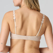 Load image into Gallery viewer, Caffé Latte strapless formed cup underwire bra with a balconnet line. Straight back with silicone strip to give extra support when the bra is worn strapless. Excellent shape and support for those strapless occasions. May also be worn in a halter style. The signature daisy straps complete the picture! Fabric Content: Polyamide: 49%, Polyester: 41%, Elastane: 10%