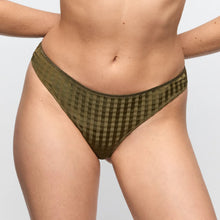 Load image into Gallery viewer, Green checkered bikini bottom on a plain background