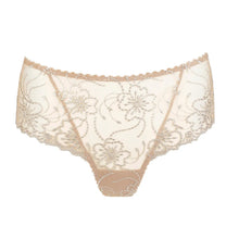 Load image into Gallery viewer, Beige lace underwear on a white background