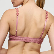 Load image into Gallery viewer, Pink bra with floral straps worn by a person on a plain background