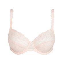 Load image into Gallery viewer, Crystal Pink all-lace underwired full cup bra. It gives a lovely feminine shape that is comfortable and stylish. It has a non-transparent design that give good coverage. The pretty lace straps are attractive enough to be seen.
Fabric content: Cotton:18%, Polyamide:71%, Elastane:11%