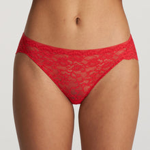 Load image into Gallery viewer, Super-comfortable all lace Rio briefs. The fabric is soft and is so comfortable you&#39;ll forget that you&#39;re wearing them! The seamless finish along the seam edges guarantees no visible lines. Sleek and clean design.  Fabric: Polyamide: 82%, Elastane:14%, Cotton: 4%. Scarlet. 
