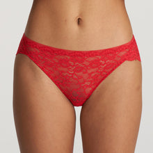 Load image into Gallery viewer, Super-comfortable all lace Rio briefs. The fabric is soft and is so comfortable you'll forget that you're wearing them! The seamless finish along the seam edges guarantees no visible lines. Sleek and clean design. Fabric: Polyamide: 82%, Elastane:14%, Cotton: 4%. Scarlet.