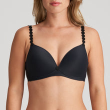 Load image into Gallery viewer, Charcoal Non-Wire Triangle Bralette. The shoulder straps have a playful circular design which can be converted into a halter style. The formed smooth finish of the cup is perfect under T/Shirts. Fabric Content: Polyamide: 45%, Elastane: 31%, Polyester: 24%