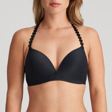 Load image into Gallery viewer, Charcoal Non-Wire Triangle Bralette. The shoulder straps have a playful circular design which can be converted into a halter style. The formed smooth finish of the cup is perfect under T/Shirts. Fabric Content: Polyamide: 45%, Elastane: 31%, Polyester: 24%