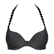 Load image into Gallery viewer, Charcoal formed heart shaped underwired bra. The shoulder straps have a playful circular design which can be converted into a halter style. The formed smooth finish of the cup is perfect under T/Shirts. Fabric Content: Polyester: 38%, Polyamide: 37%, Elastane: 25%