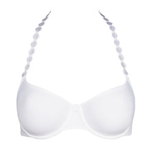 Load image into Gallery viewer, Pure White full cup underwired bra combines a smooth, comfortable fit with a fashionable elegance. The shoulder straps have a playful circular design which can be converted into a halter style. The smooth finish of the cup is perfect under T/Shirts. Fabric Content: Polyamide: 77%, Elastane: 23%