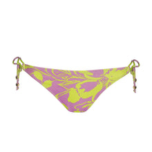 Load image into Gallery viewer, Bikini bottom with pink and green floral pattern on a white background