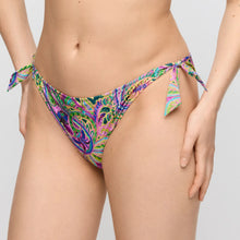 Load image into Gallery viewer, Colorful patterned bikini bottom on a plain background