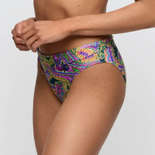 Load image into Gallery viewer, Colorful patterned bikini bottom on a plain background