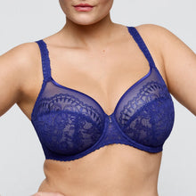 Load image into Gallery viewer, Blue lace bra on a plain background