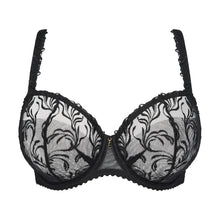 Load image into Gallery viewer, Black lace bra on a white background