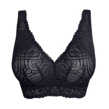 Load image into Gallery viewer, Navy lace bra on a white background