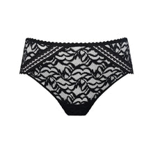 Load image into Gallery viewer, Black lace underwear on a white background