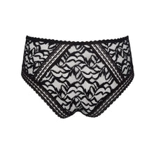 Load image into Gallery viewer, Black lace underwear on a white background