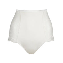 Load image into Gallery viewer, White lace-trimmed underwear on a white background