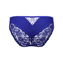 Load image into Gallery viewer, Blue lace underwear on a white background