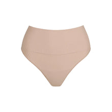 Load image into Gallery viewer, Beige high-waisted bikini bottom on a white background
