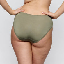 Load image into Gallery viewer, Person wearing olive green underwear on a plain background