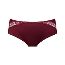 Load image into Gallery viewer, Maroon women's underwear with lace trim on a white background