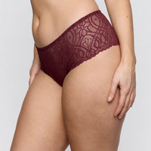 Load image into Gallery viewer, Maroon lace underwear on a plain background