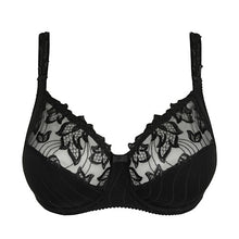 Load image into Gallery viewer, BEST SELLER!
This is our most popular bra, and for good reason! Three-section wire bra with a legendary fit and a light look. The top of the cup is finished with subtle two-tone embroidery that runs into the straps. The cups are deeper than any other Prima Donna bra for a perfect fit. The firm cups lift the bust while the higher side section covers more and gives proper support which ensures better uplift for largest sizes.
Fabric: Polyamide: 56%, Polyester: 25%, Cotton:12%, Elastane: 7%. BLACK.