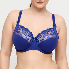 Load image into Gallery viewer, FASHION COLOUR- ICONIC BLUE!
This is our most popular bra, and for good reason! Three-section wire bra with a legendary fit and a light look. The top of the cup is finished with subtle two-tone embroidery that runs into the straps. The cups are fully deeper for a perfect fit. The firm cups lift the bust while the higher side section covers more and gives proper support which ensures better uplift for largest sizes.
Fabric: Polyamide: 52%, Polyester: 28%, Cotton:13%, Elastane: 7%