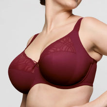 Load image into Gallery viewer, Maroon bra with lace details on a neutral background